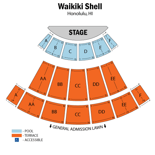 waikiki shell seating chart